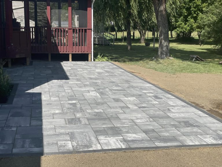 Paver patio installed by BlackDiamondDesign Landscaping in Clifton Park, NY